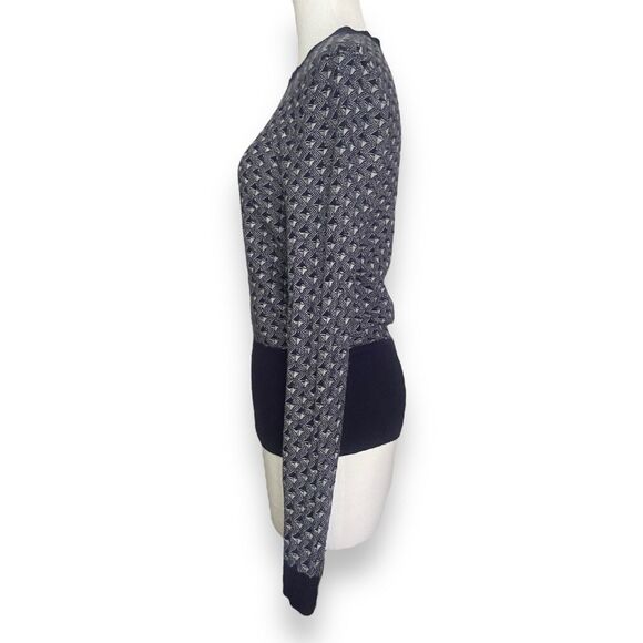 Hinge Women’s Wool Blend Blue Grey Knit Pullover Sweater Size S Cozycore - Picture 4 of 11